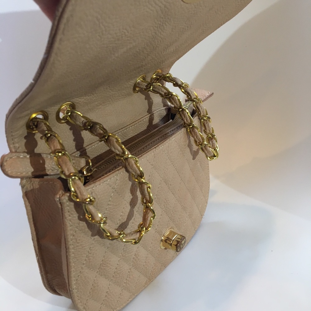 Tan quilted Crossbody Bag